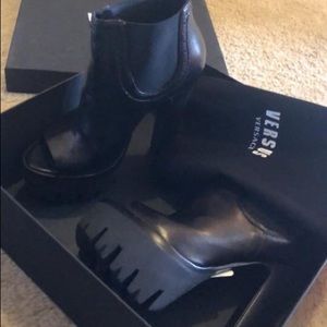 Versace open toe heels